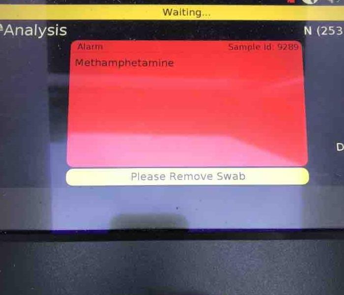 computer screen that shows positive methamphetamine swap
